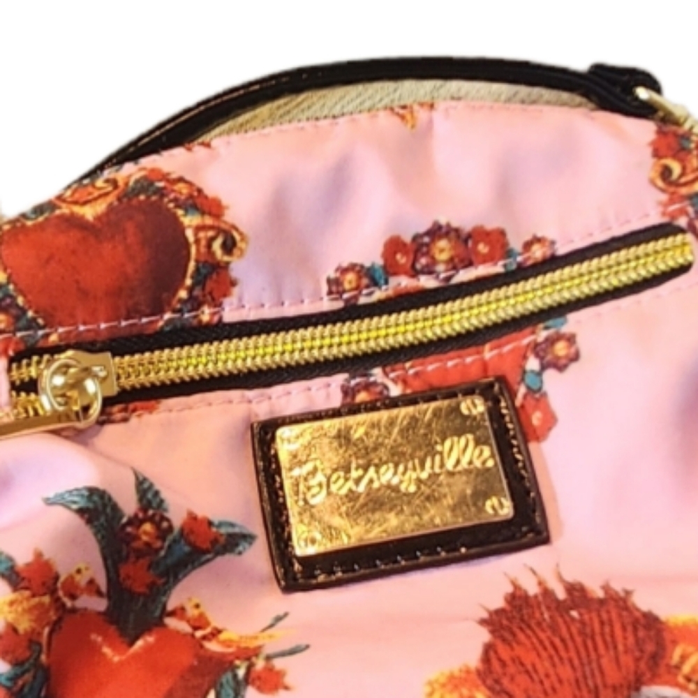 Betsy Johnson Bag Crossbody Pink Heart Purse Womens - Picture 3 of 10